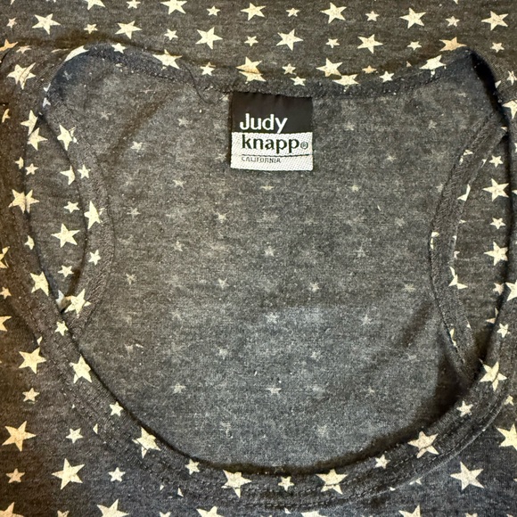 Vintage Judy Knapp Gray Star Patterned Women's Tank Top size small cropped ties - Picture 5 of 6